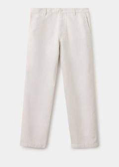 Regular-fit jeans in a cotton-linen blend — Ecru 8