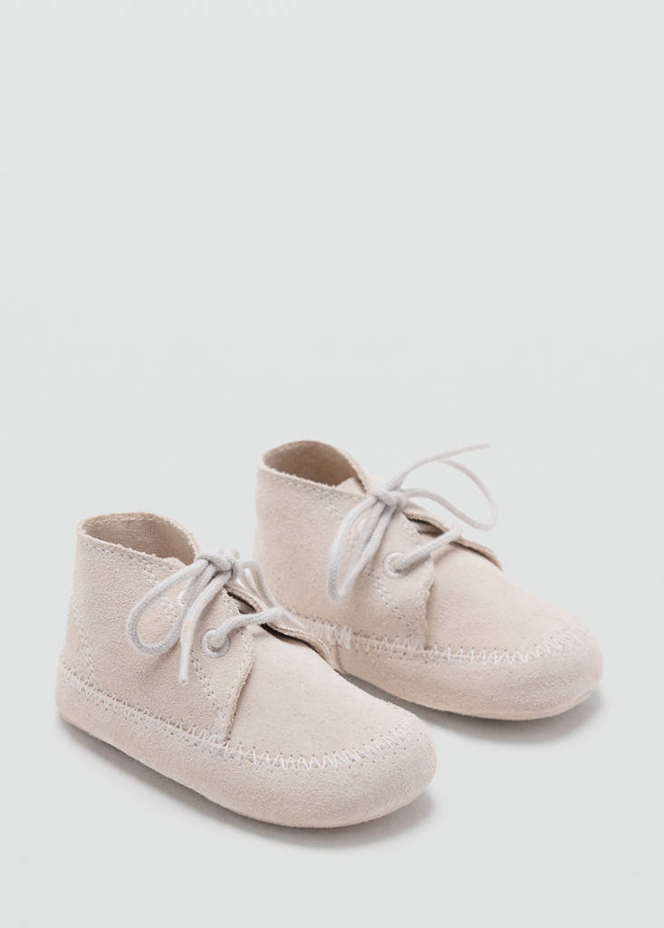Lace-up leather ankle boots — Ice Grey