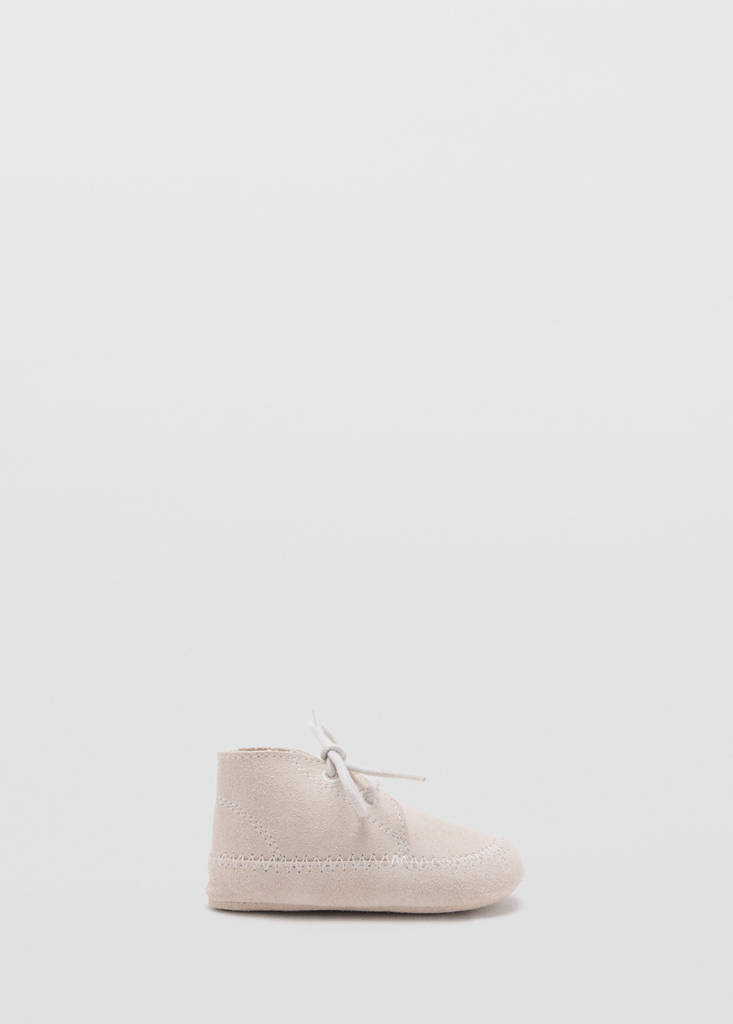 Lace-up leather ankle boots — Ice Grey