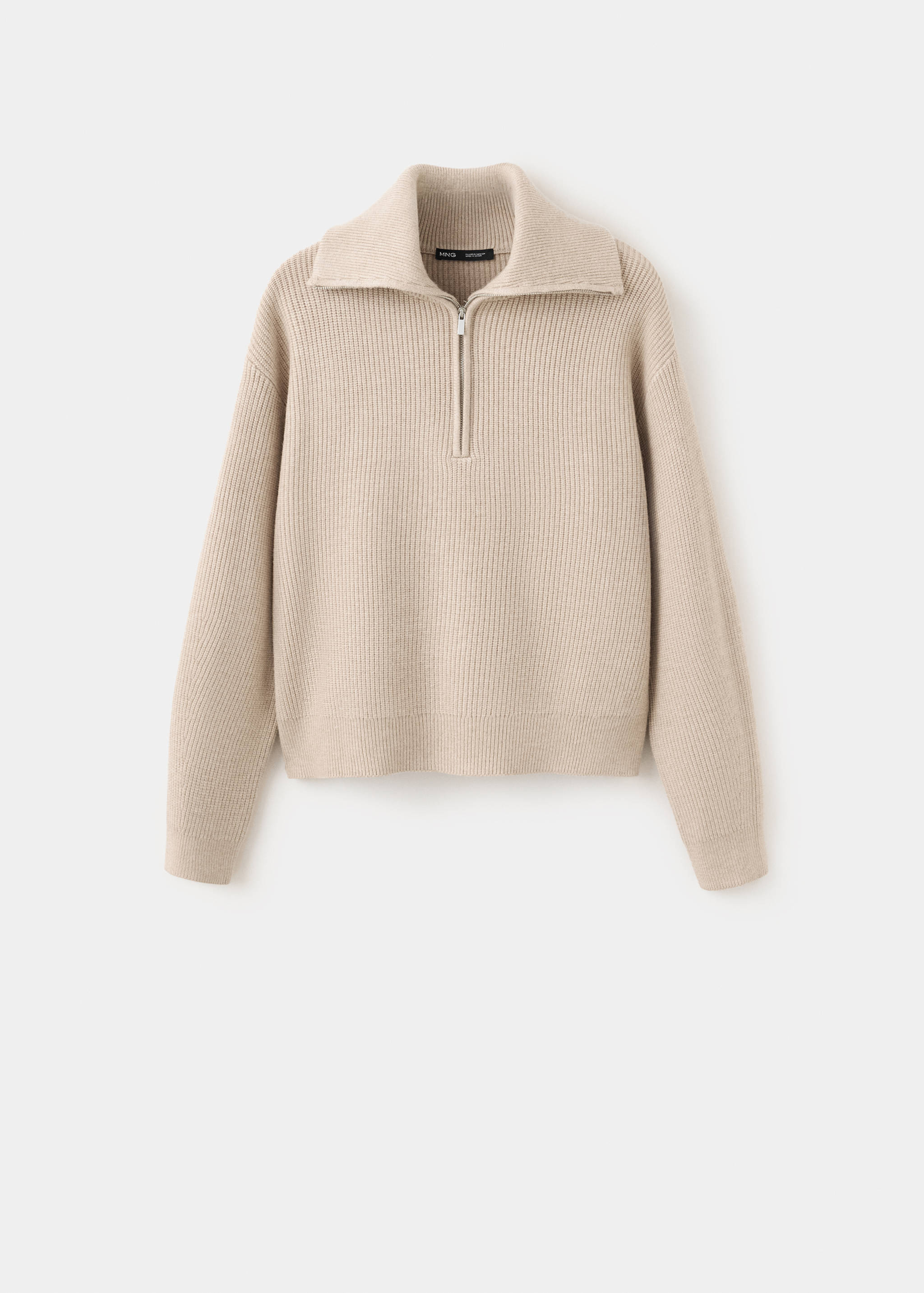 Sweater with contrasting zipper collar - Article without model