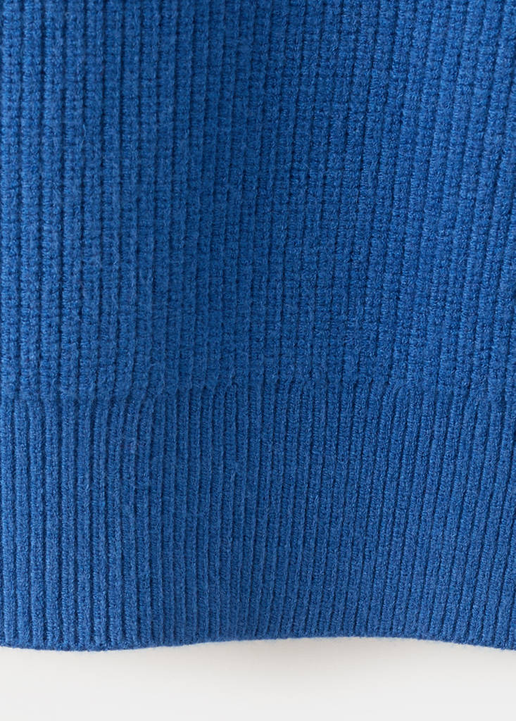 Ribbed zip-up jumper — Vibrant blue