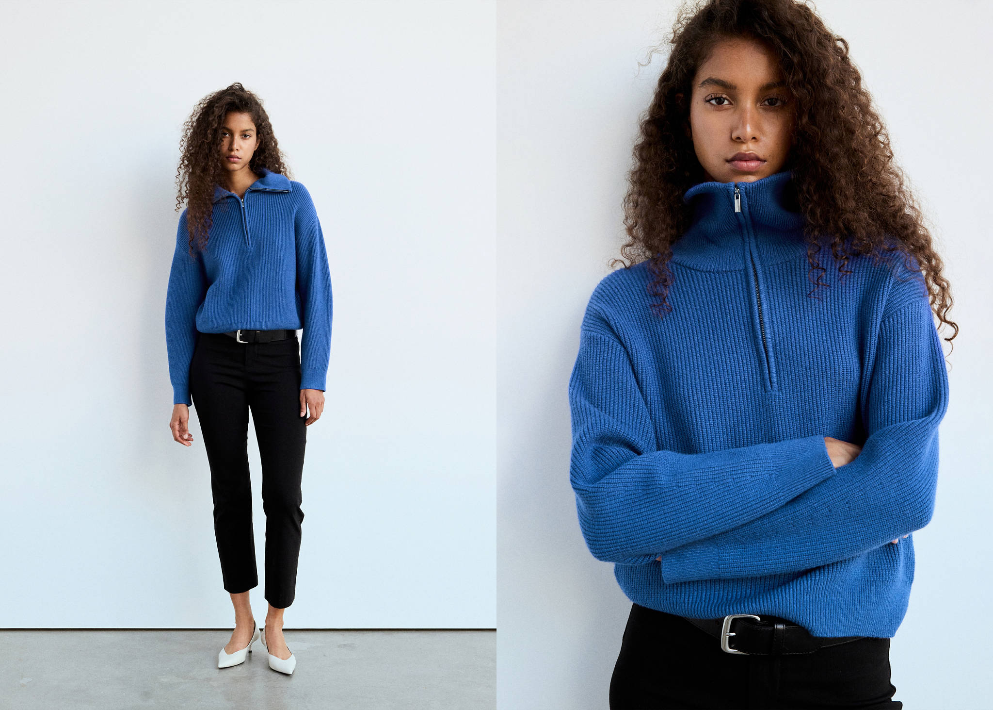 Ribbed zip-up jumper - Panoramic plane