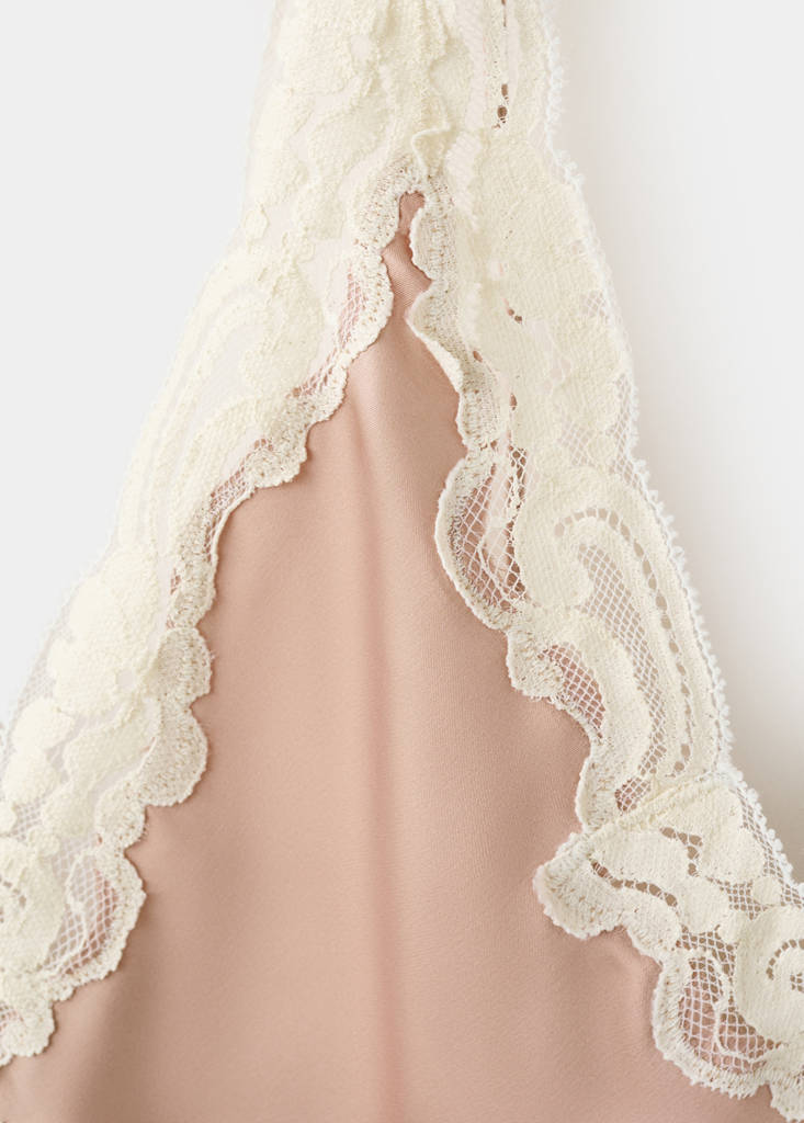Satin lace top — Light Pink