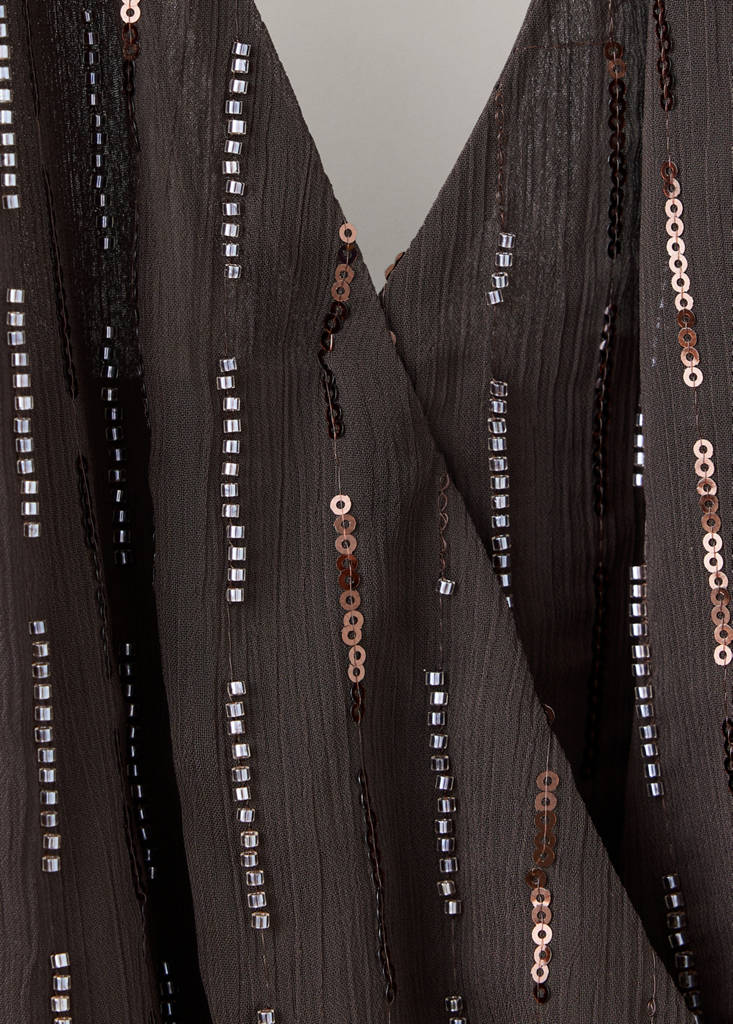 Sequined halter top — Brown