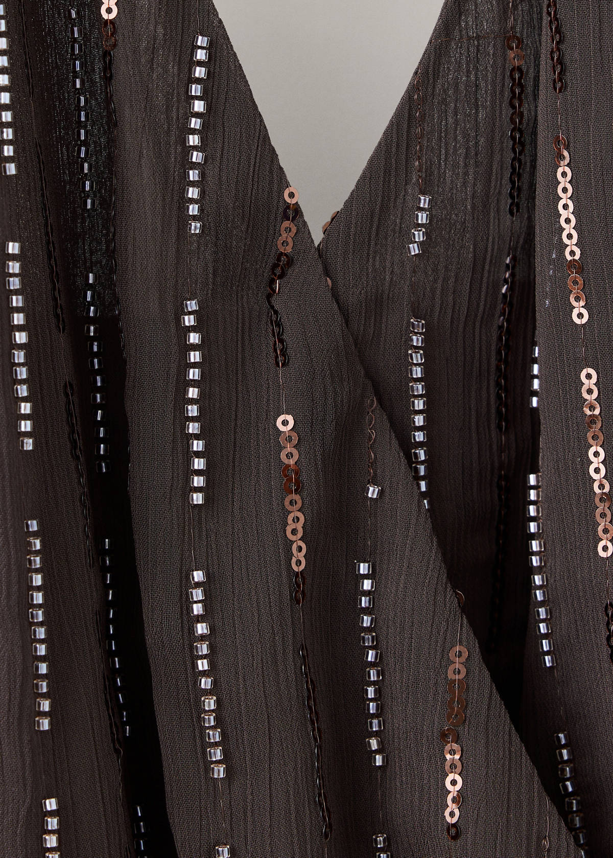 Sequined halter top — Brown