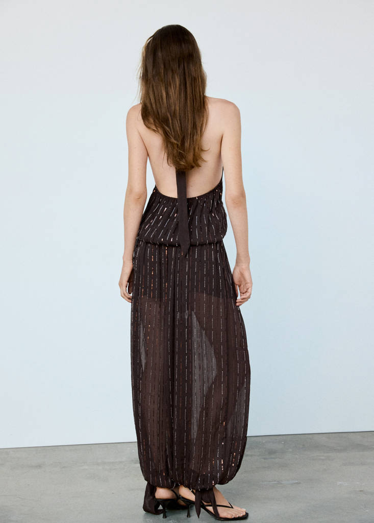 Sequined halter top — Brown