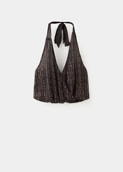 Sequined halter top — Brown 5
