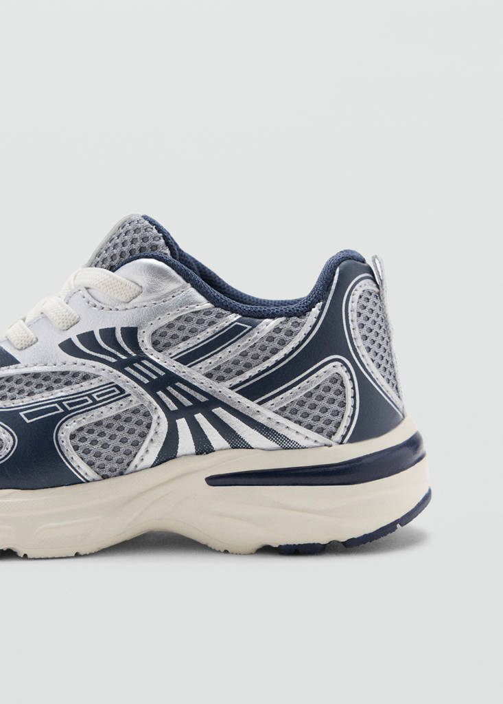 Mixed trainers with elastic lace — Blue