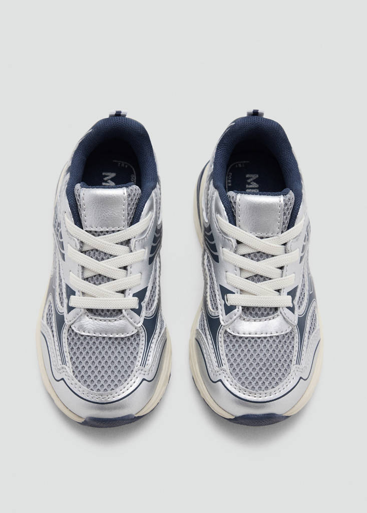 Mixed trainers with elastic lace — Blue