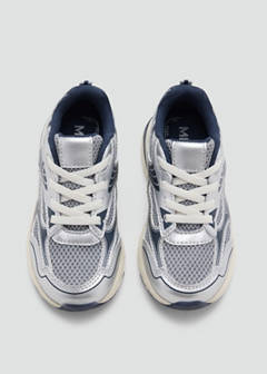 Mixed trainers with elastic lace — Blue 4