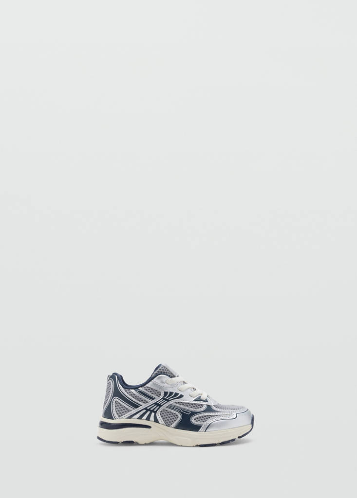 Mixed trainers with elastic lace — Blue