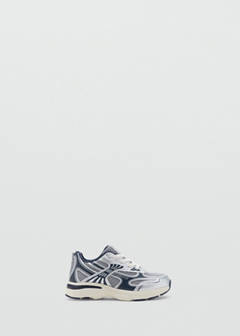 Mixed trainers with elastic lace — Blue 1