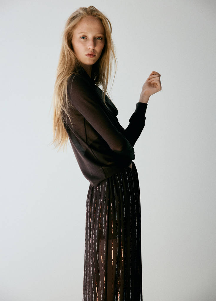 Sequinned harem pants — Brown