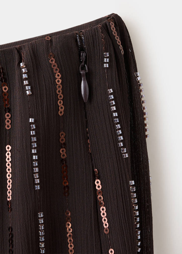 Sequinned harem pants — Brown