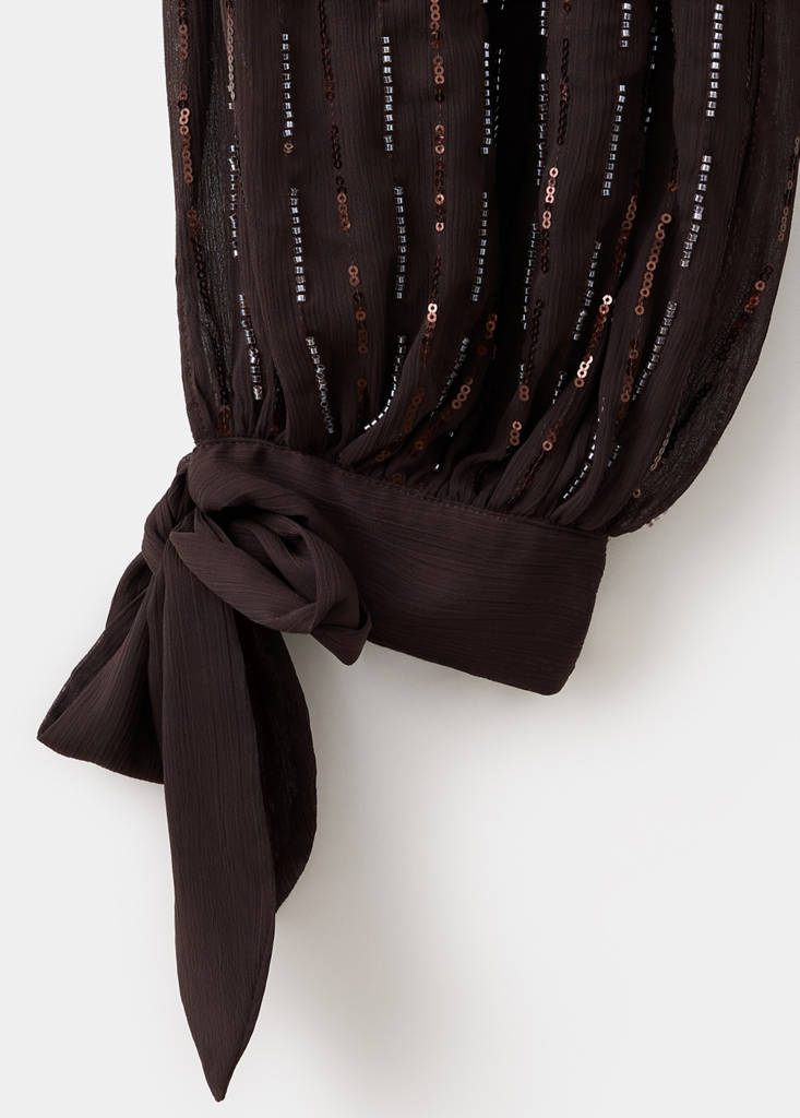 Sequinned harem pants — Brown