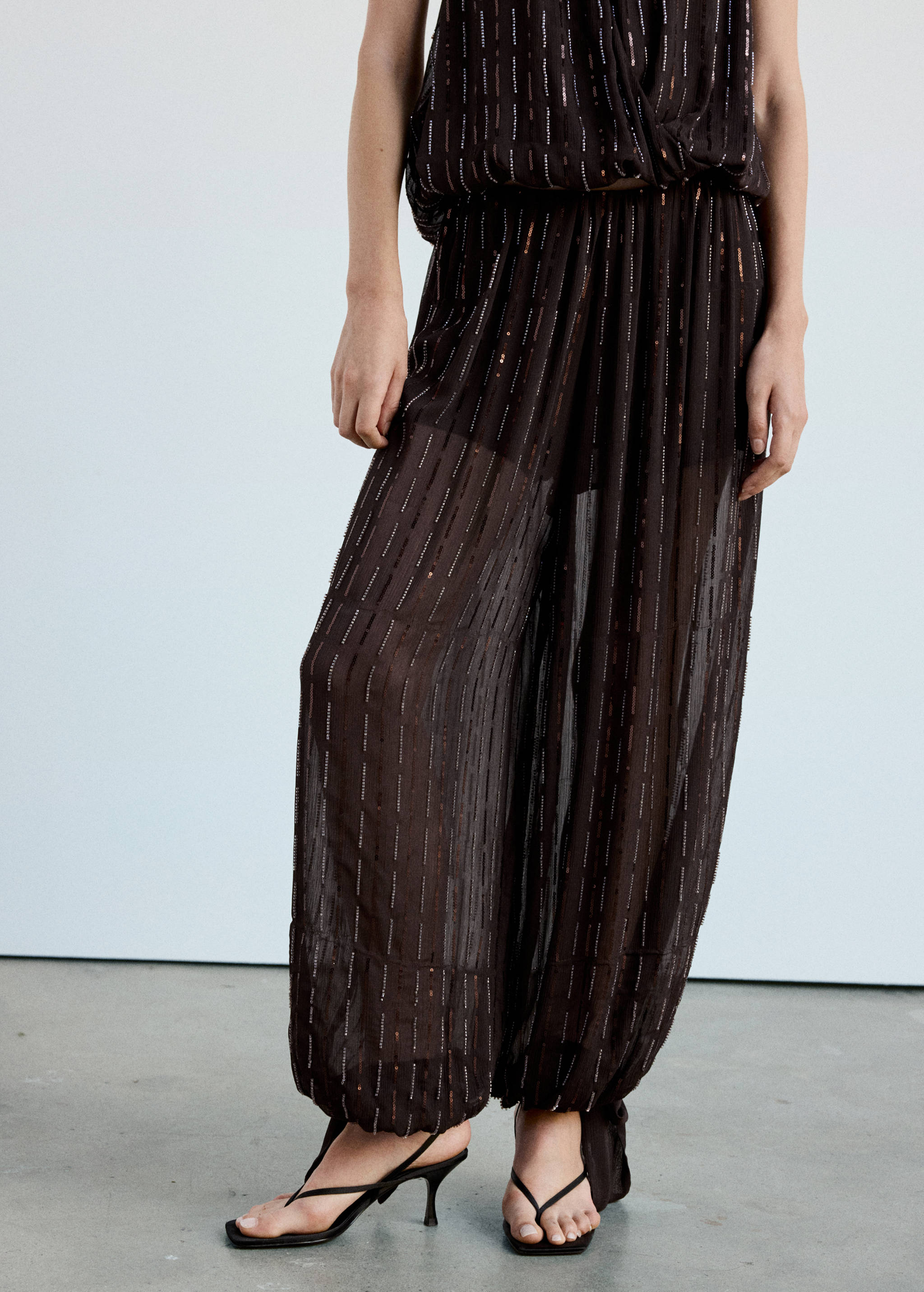 Sequinned harem pants - Medium plane
