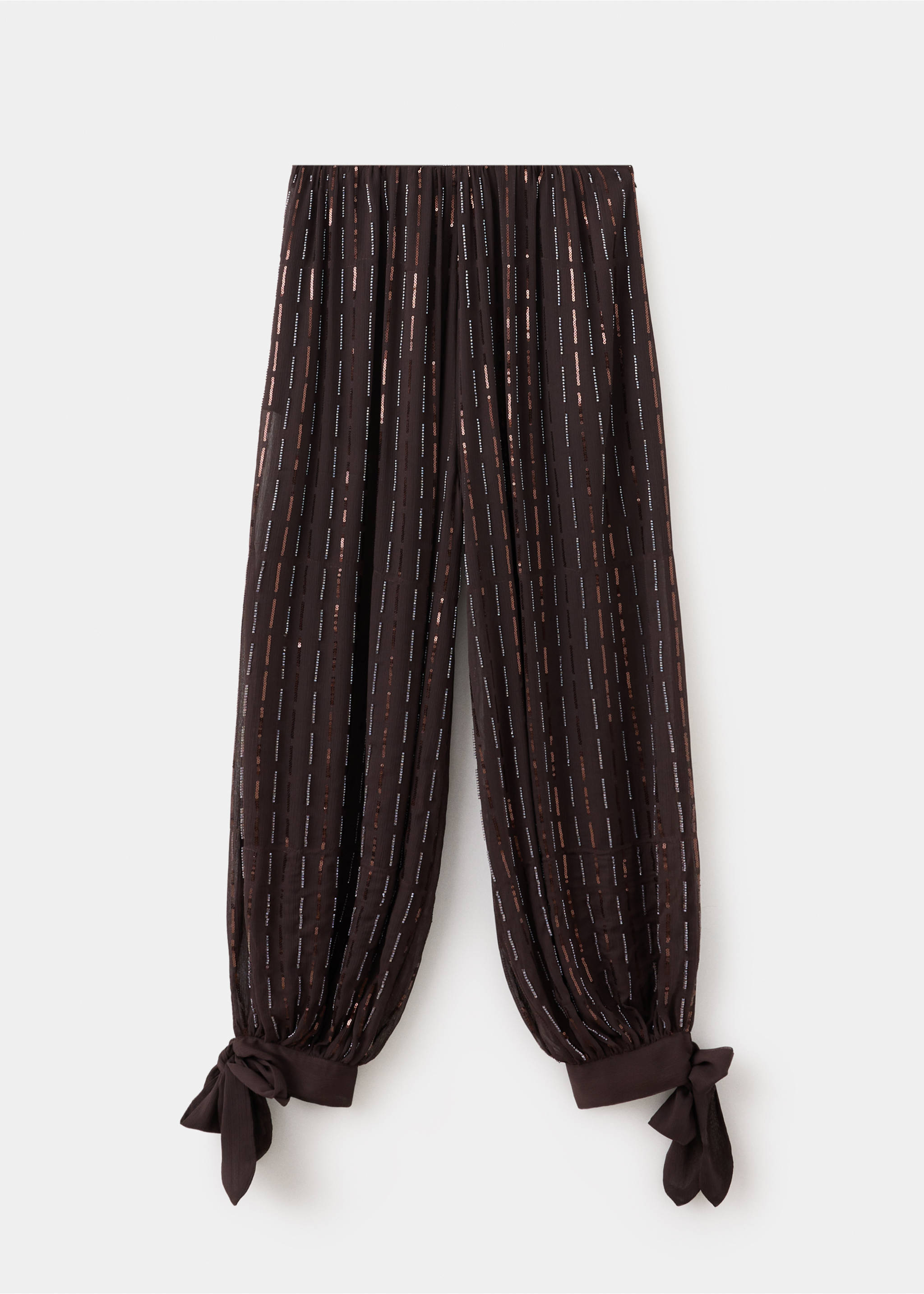Pantalon bouffant à sequins - Article sans modèle, Marron. Ref: 37064073-00.