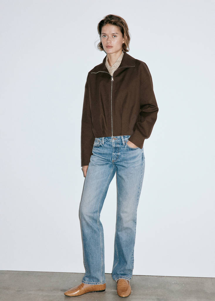 Mango Jean Droit Taille Normale In Bleu Moyen