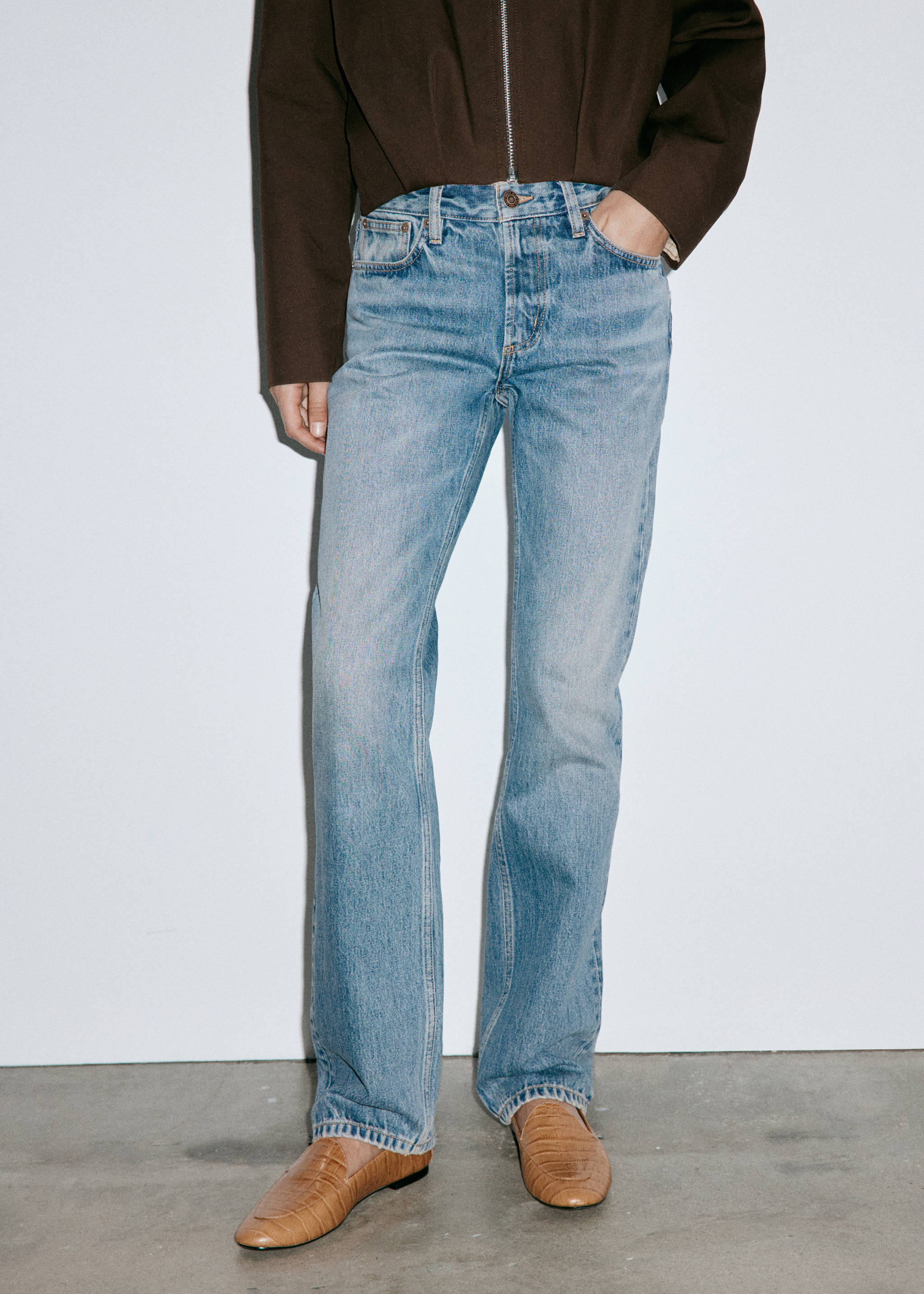 Mid-rise straight jeans - Medium plane