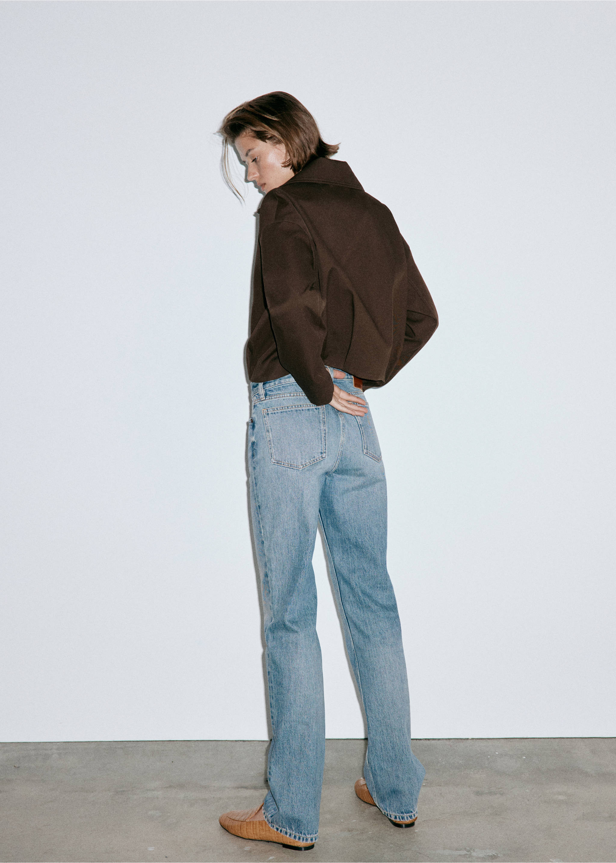 Mid-rise straight jeans - Reverse of the article, Medium Blue. Ref: 37064074-00.