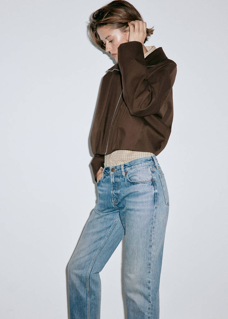 Mid-rise straight jeans — Medium Blue