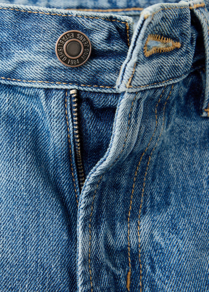 Mid-rise straight jeans — Medium Blue