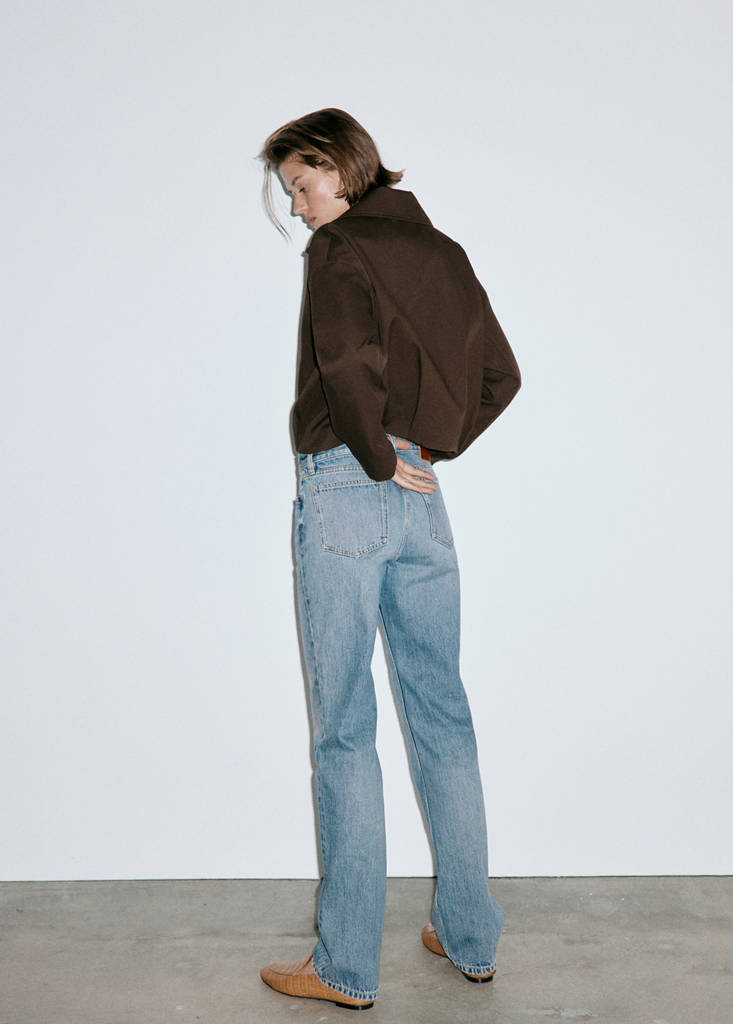 Mid-rise straight jeans — Medium Blue