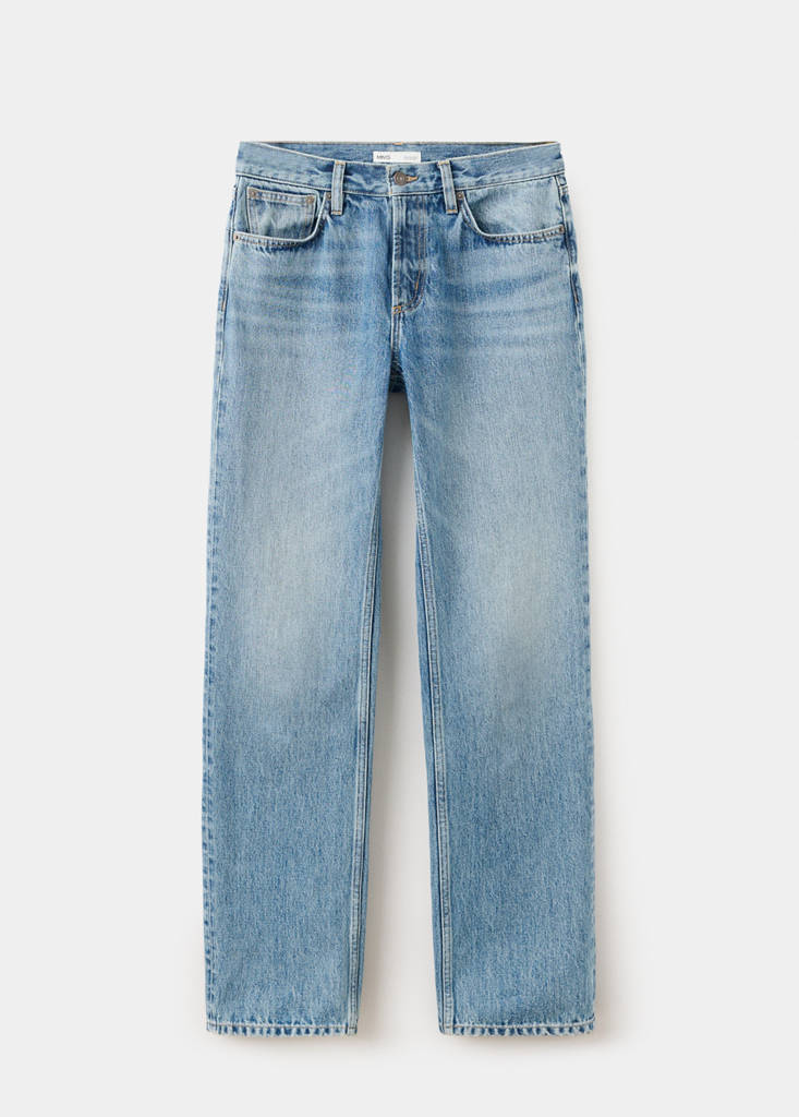 Mid-rise straight jeans — Medium Blue