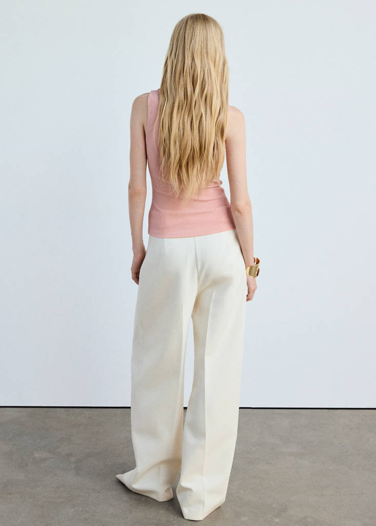 Fitted fine-knit top — Pastel Pink