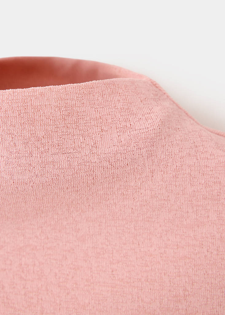 Fitted fine-knit top — Pastel Pink