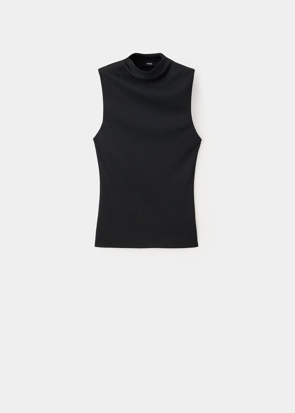 Fitted fine-knit top — Black