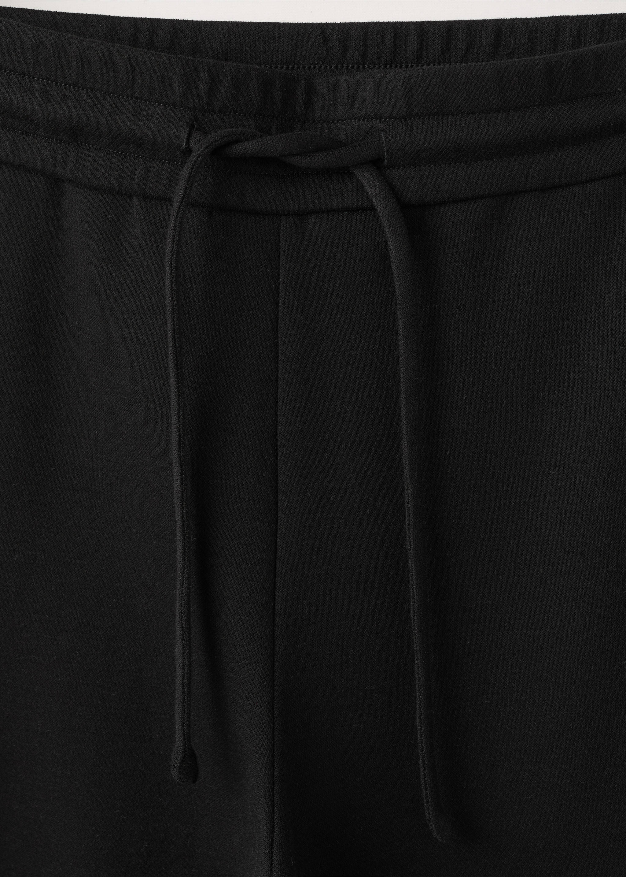 Fine-knit straight-fit trousers - Details of the article 8, Black. Ref: 37064076-00.