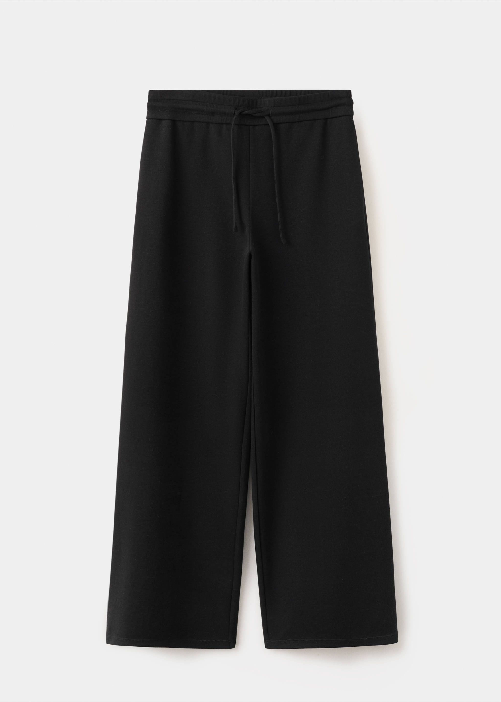 Fine-knit straight-fit trousers - Article without model, Black. Ref: 37064076-00.