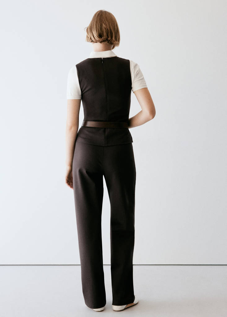 Elastic straight-leg trousers - thumbnail 10