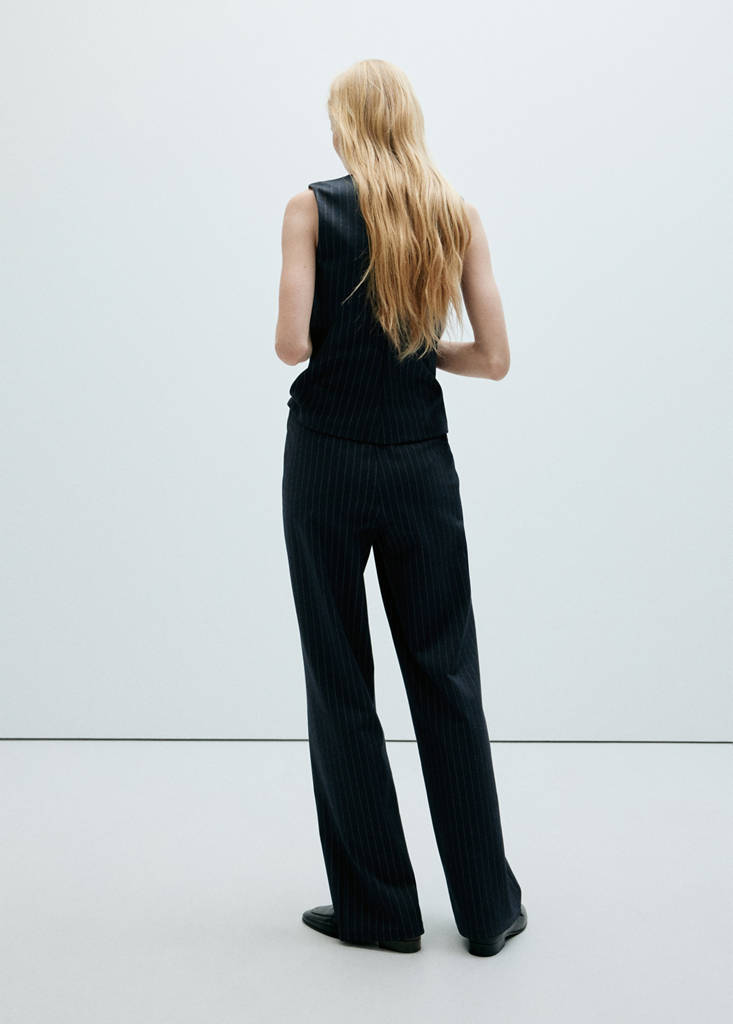 Elastic straight-leg trousers - thumbnail 3