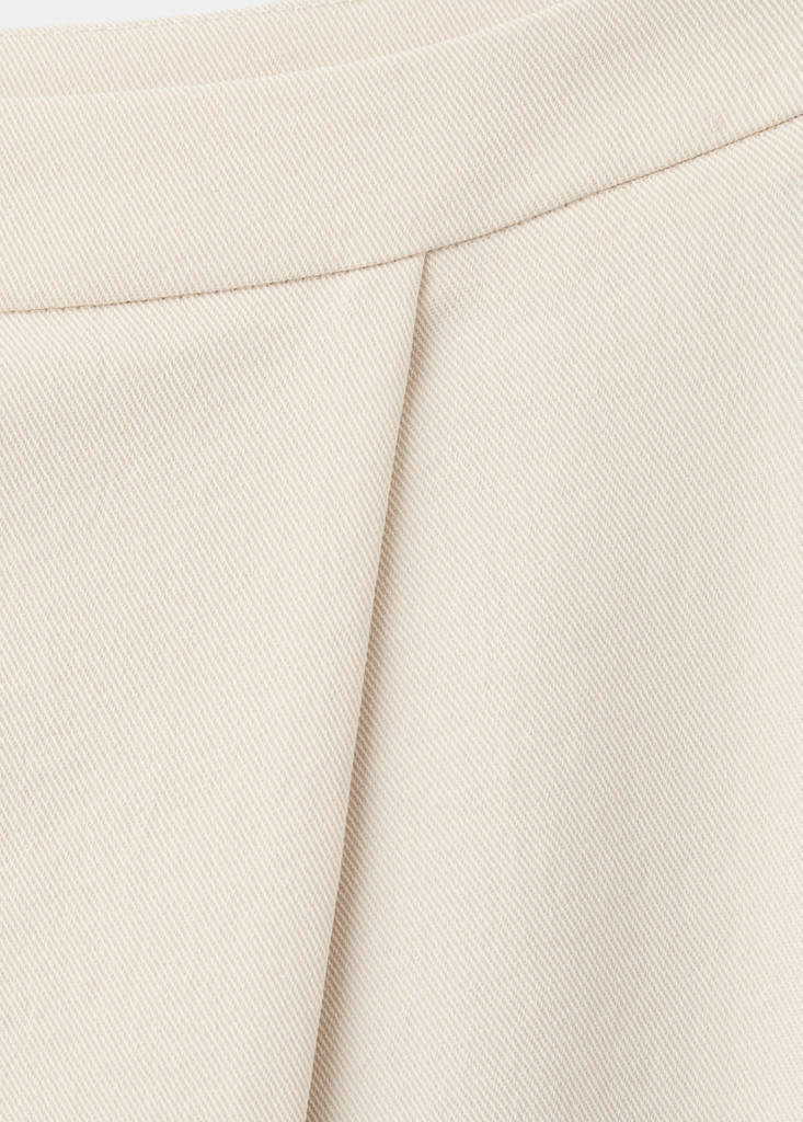 Straight-leg crossover trousers — Ecru