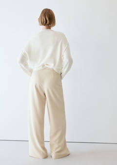 Straight-leg crossover trousers — Ecru 10