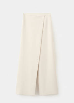 Straight-leg crossover trousers — Ecru 5