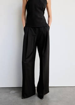Straight-fit pleated trousers — Black 8