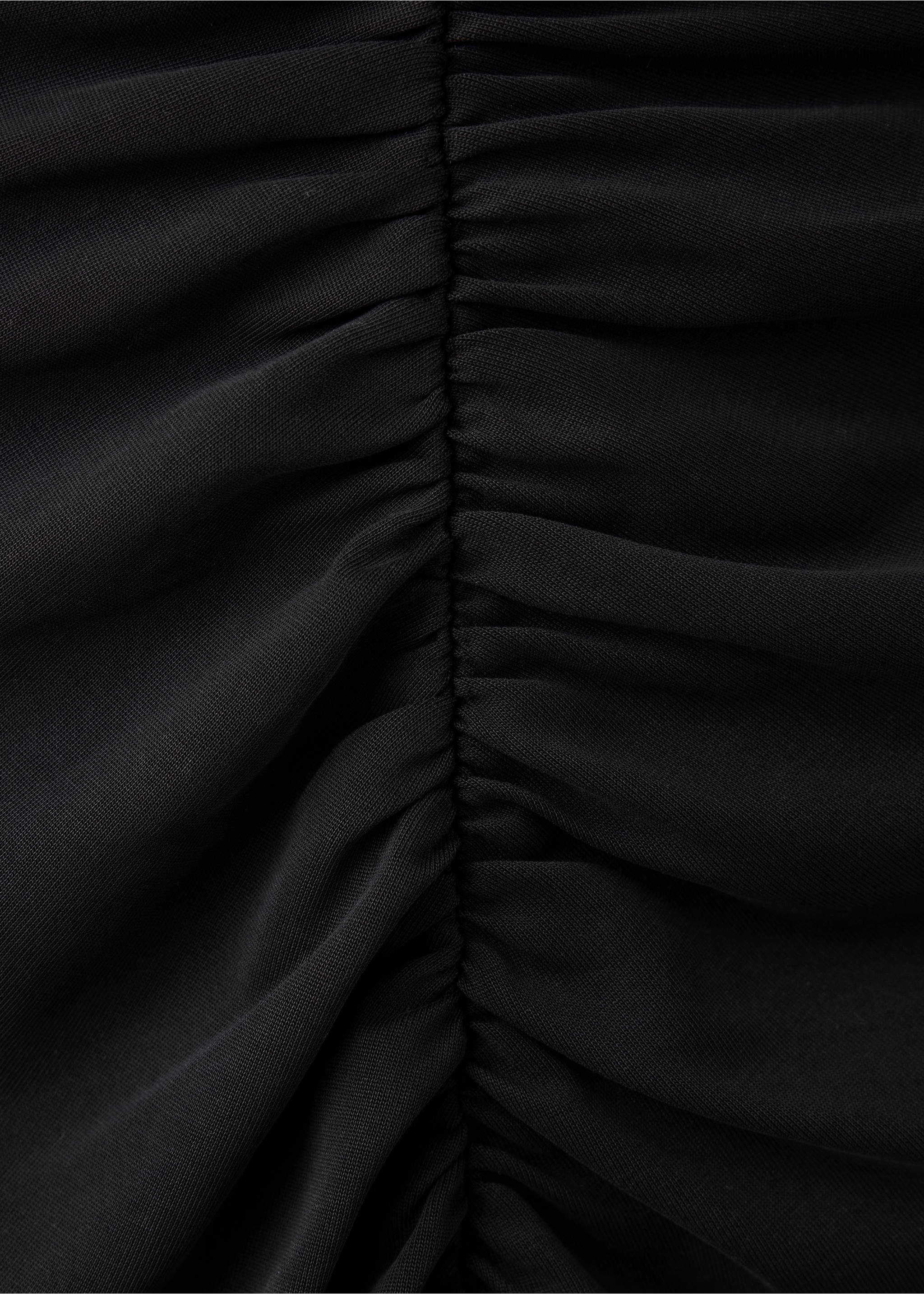 Ruched V-neck dress - Details of the article 0, Black. Ref: 37064086-00.