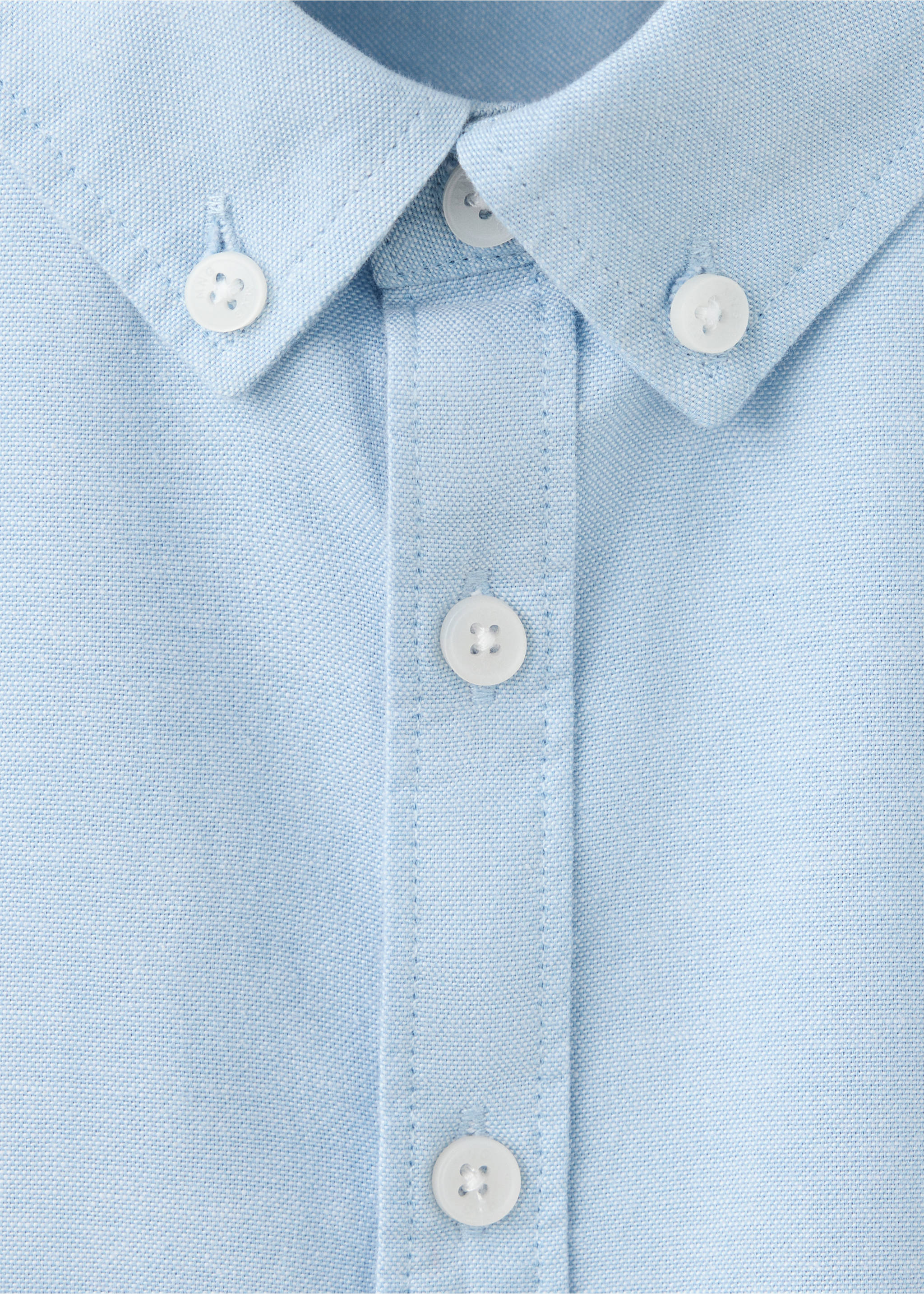 Oxford cotton shirt - Details of the article 8, Sky Blue. Ref: 37064089-00.