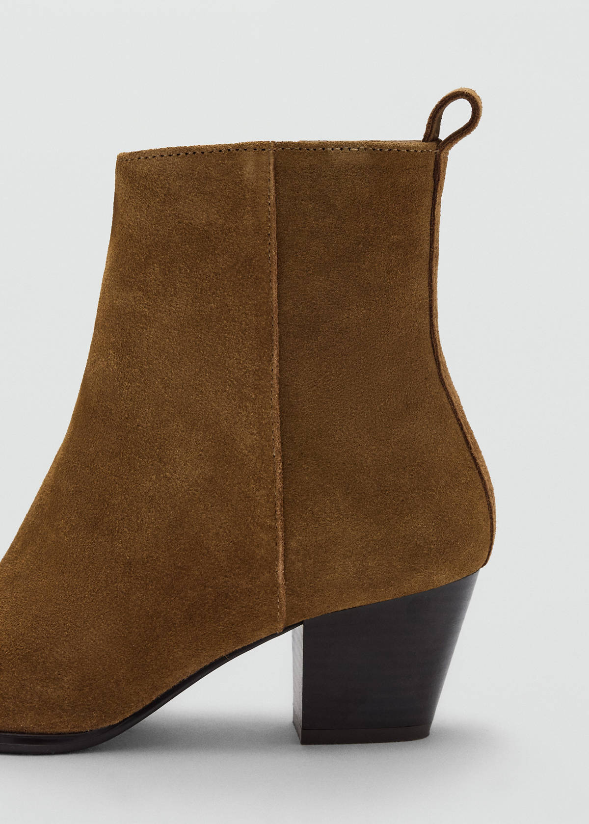 Suede ankle boots with pointed toe — Tobacco Brown