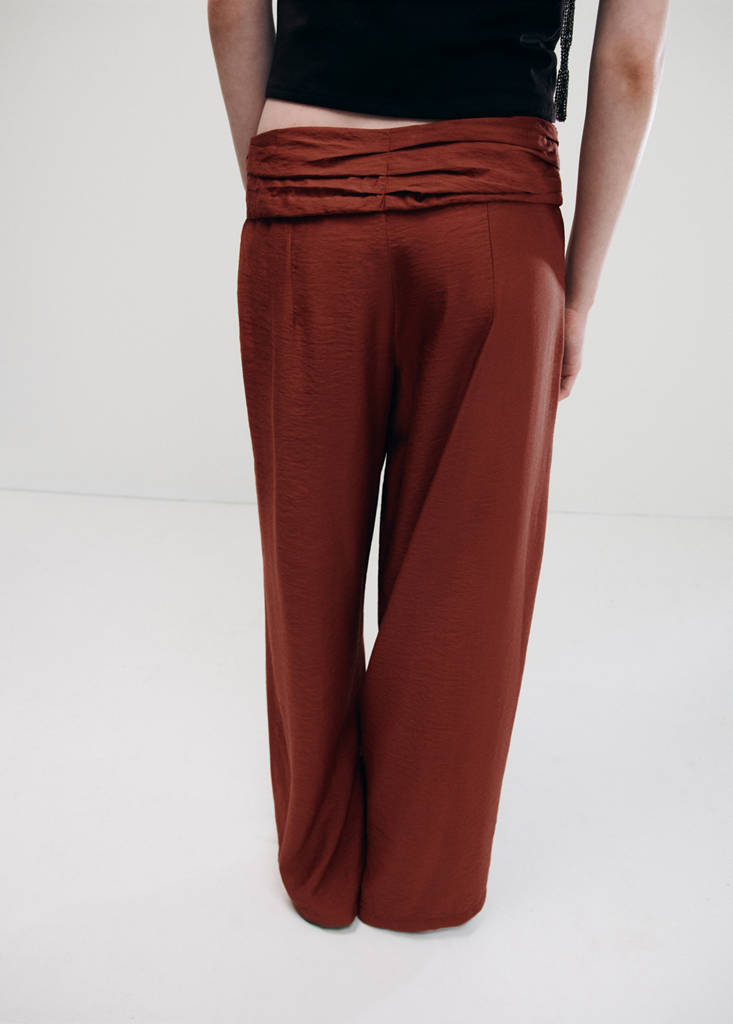 Straight trousers with tie details — Burnt Orange