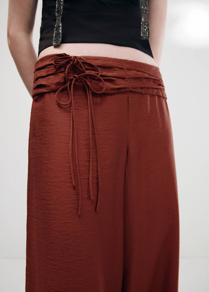 Straight trousers with tie details — Burnt Orange