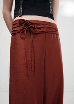 Straight trousers with tie details — Burnt Orange 3