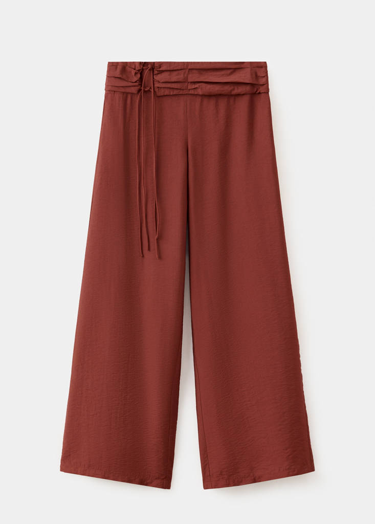 Straight trousers with tie details — Burnt Orange