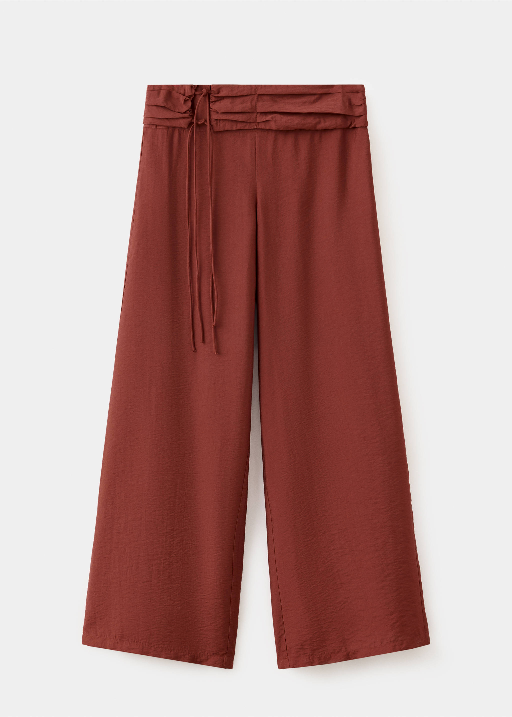 Straight trousers with tie details - Article without model, Burnt Orange. Ref: 37064091-00.