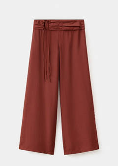 Straight trousers with tie details — Burnt Orange 5