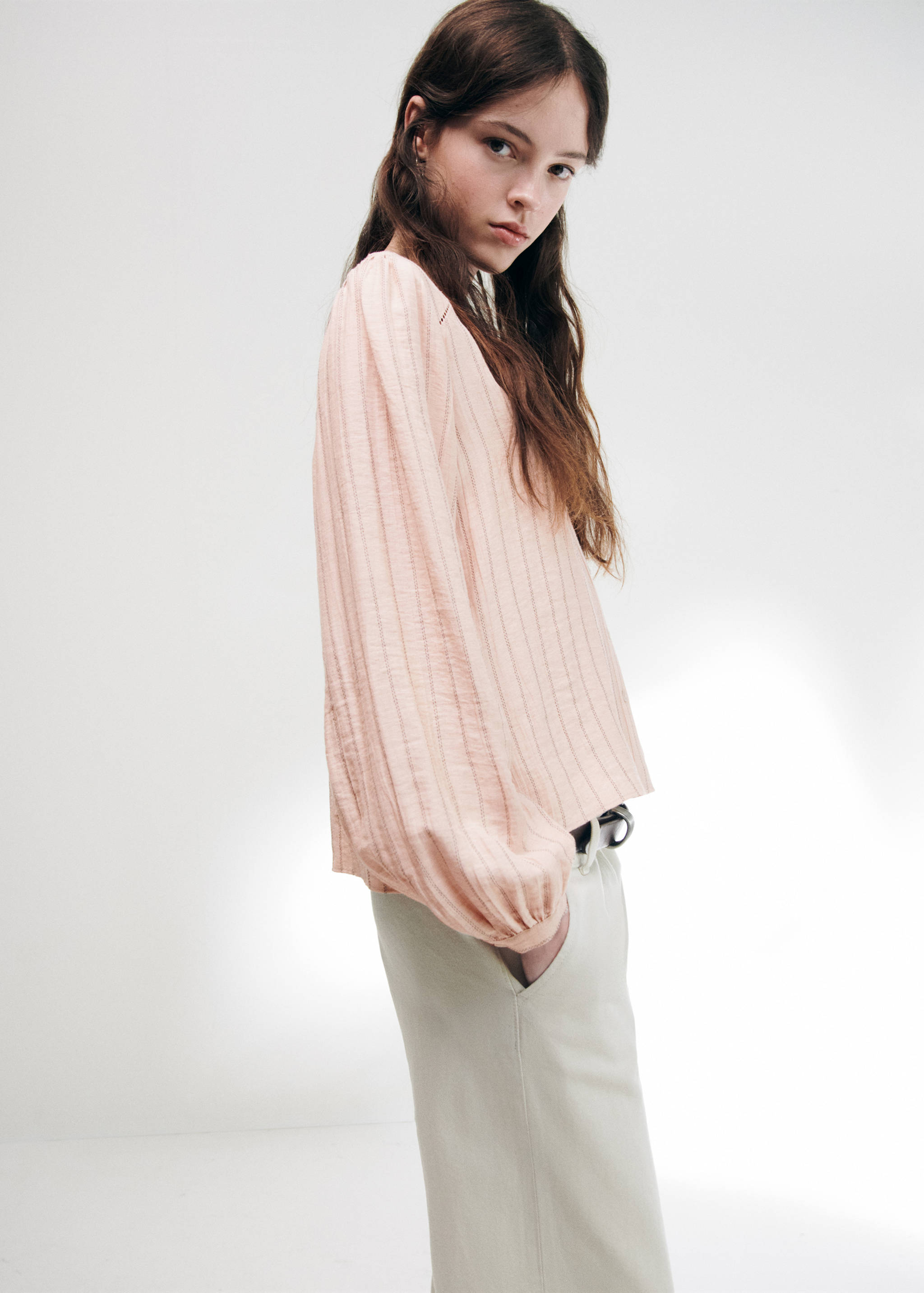 Striped blouse with cut-out details - Details of the article 1