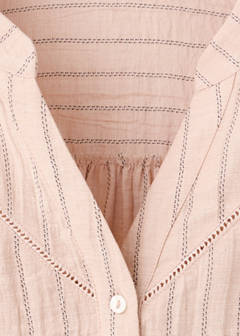 Striped blouse with cut-out details — Pastel Pink 6